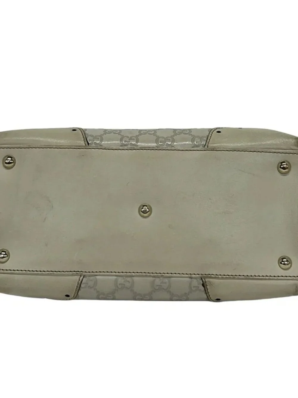 GUCCI Guccissima 145993 Cream Light gray Leather Handbag